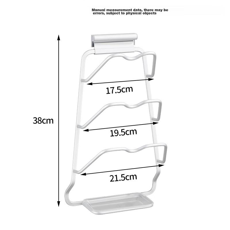 Huxiansen Wall-Mounted Pot Lid Rack, No Drilling Required, Cutting Board Holder, Kitchen Storage Shelf
