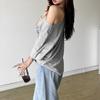 2025 Women's Summer One-Shoulder Loose T-Shirt with Letter Print