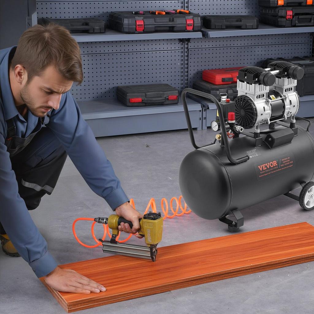 Air Compressor Compact Portable Oil Free Compressor 15 Gallon 90 PSI
