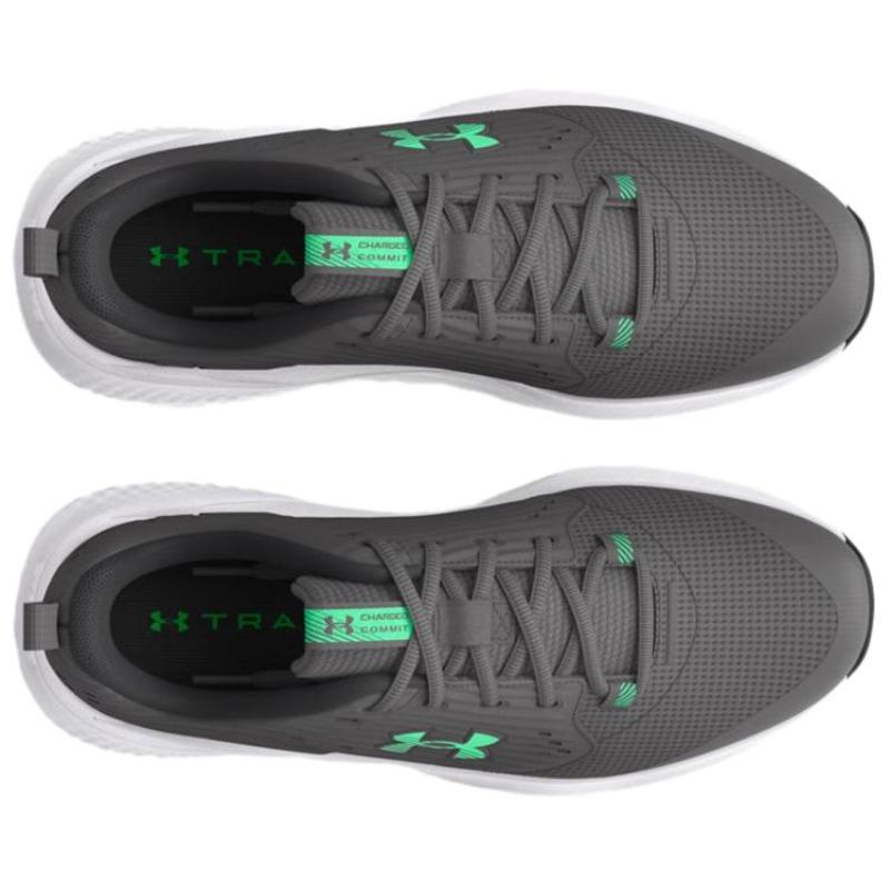 Under Armour Charged Commit 4 'Castlerock Vapor Green' Sneakers 3026017-104