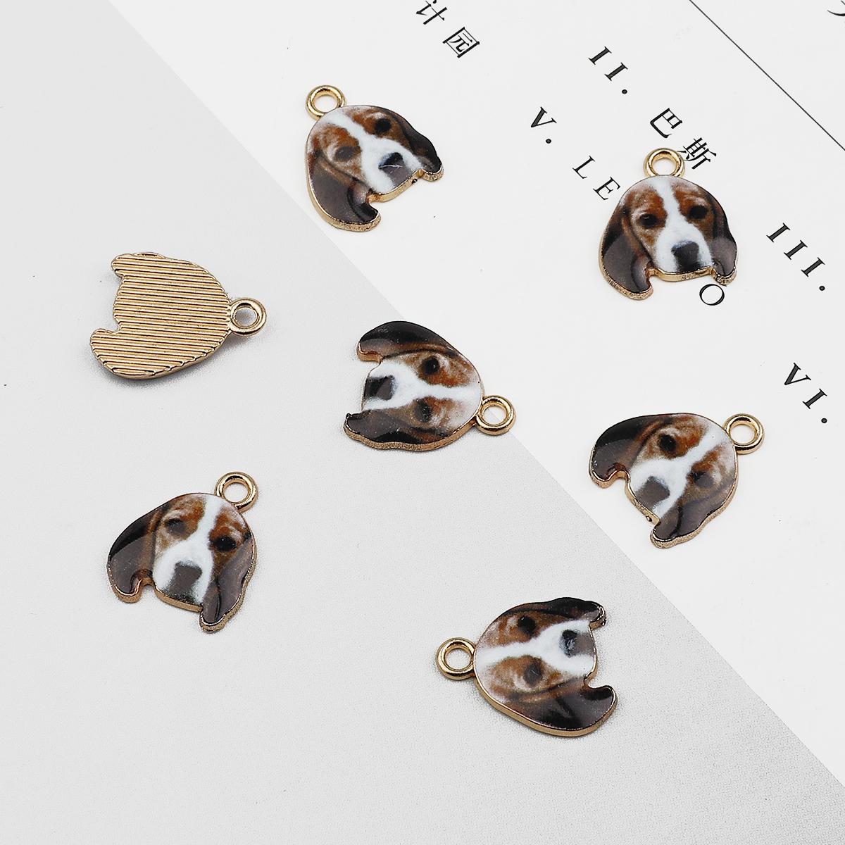 

4шт металлическая эмаль собака подвески кулон для DIY изготовления ожерелье браслет ювелирные аксессуары 04