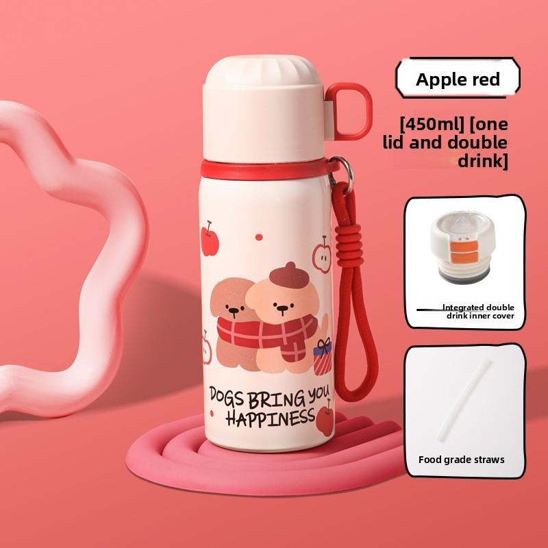 Childrens Cartoon Puppy Stainless Steel Thermos With Bouncing Cap For Outdoor Activities And Gifts