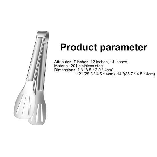 Food Tongs Anti-heat Easy To Grip Portable Stainless Steel Food Tongs Kitchen Utensils