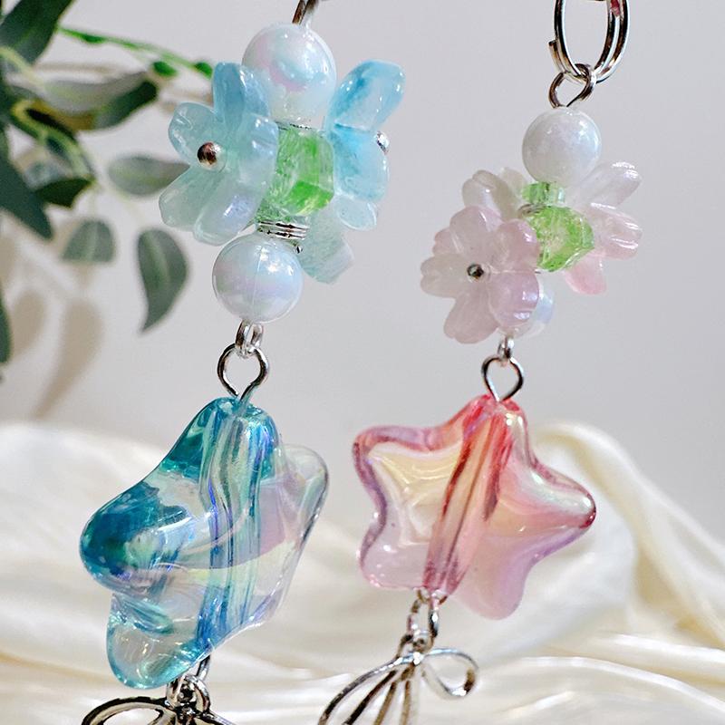 Sakura Star Wish Girl Heart Colorful Five-Pointed Star Mobile Phone Lanyard Cute Guben Ccd Pendant