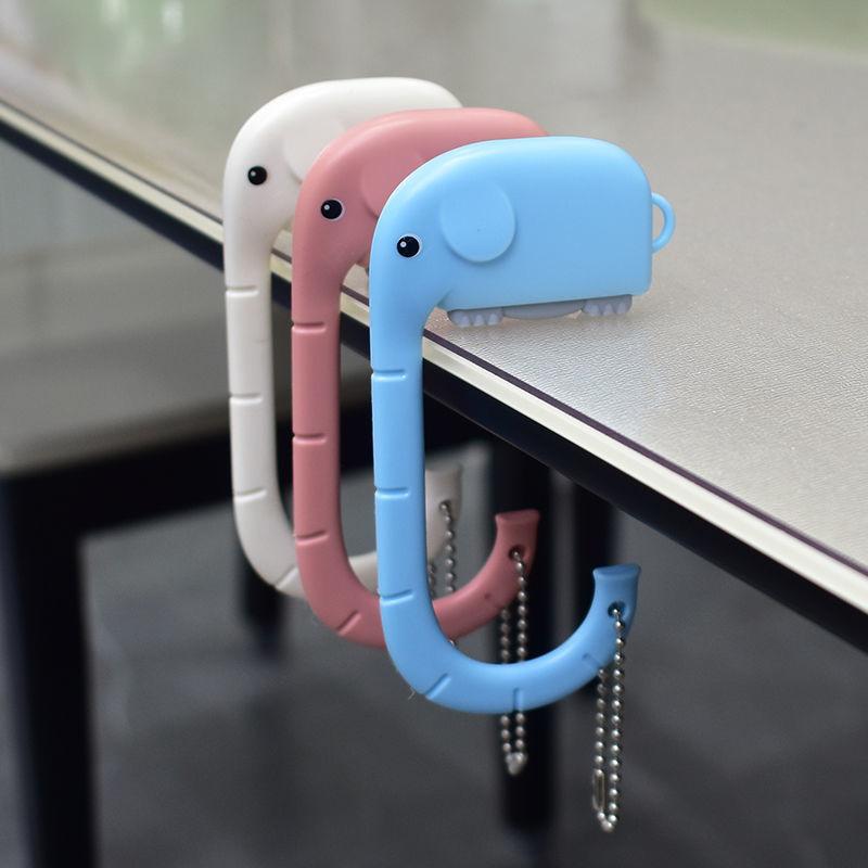 Plastic Bag Hook Portable Cute Elephant Hook For Hanging Decorative Table Purse Bag Hooks Wall Hanger Handbag Hook
