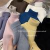Kids Autumn Winter Thickened Fleece Lined High Neck Knit Sweater Warm Base Layer Top For Toddlers And Children