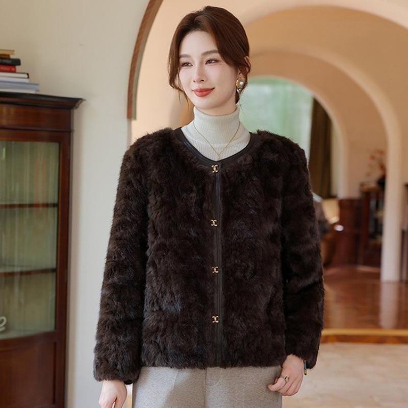 Mom Autumn and Winter Mink Fleece Coat Fashion Temperament Light High-end Fur Casual Women's Top