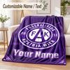 Custom Text Flannel Blanket Austria Wien FC Print Warm Cozy Blanket Home Sofa Bedding