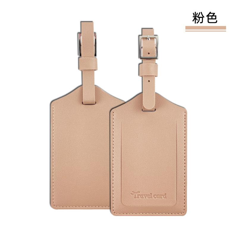 Square Buckle Leather Luggage Tag Anti-Loss Card Pu Leather Luggage Pass Boarding Pass