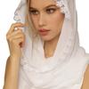 Delicate Lace Trim Veil for Ladies Summer Lightweight Veils Wedding Party Sunproof Anti-uv Scarf with Floral Pattern