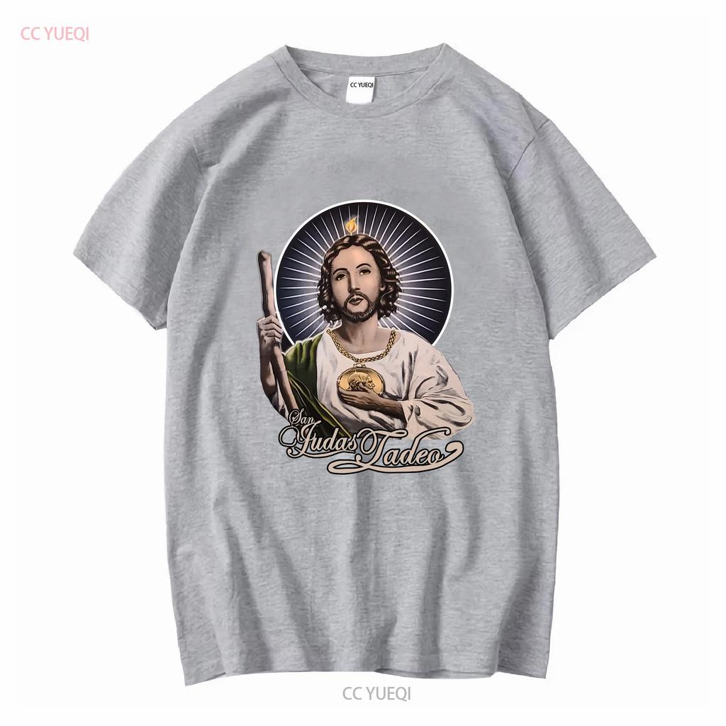 San Judas Tadeo Saint Jude Apostle Religious Thaddeus T Shirt Long Or Short Sleeves Vintage Washed Soft Top For Everyday Wear