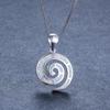 S Silver Necklace Natural Sterling Silver Blue Opal Necklace Women's Men's Conch Necklace Pendant Jewelry