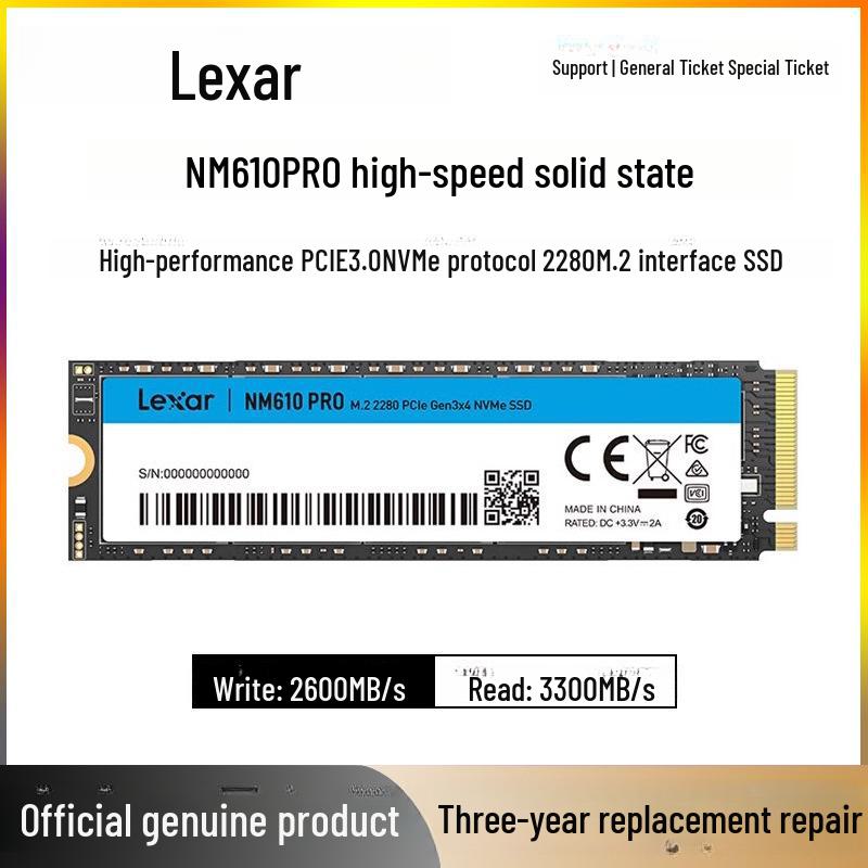 Lexar NM610 SSD: 500GB, 1TB, 2TB M.2 for Desktop & Notebook