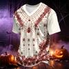 Men's V-Neck Halloween Printed T-Shirt Casual Top