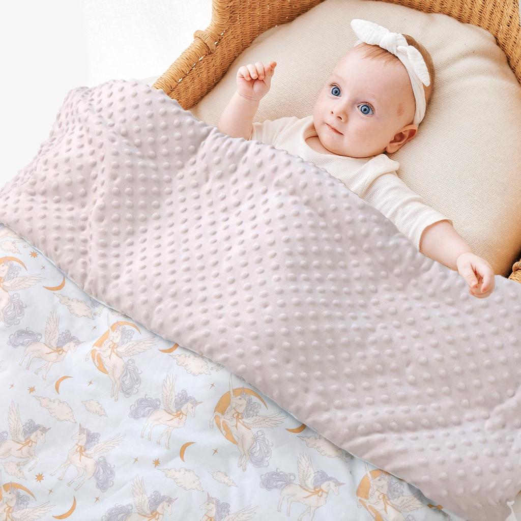 Dicke waschbare Samt-Babydecke für Herbst und Winter, herausnehmbarer Kern, ideal für den Kindergarten