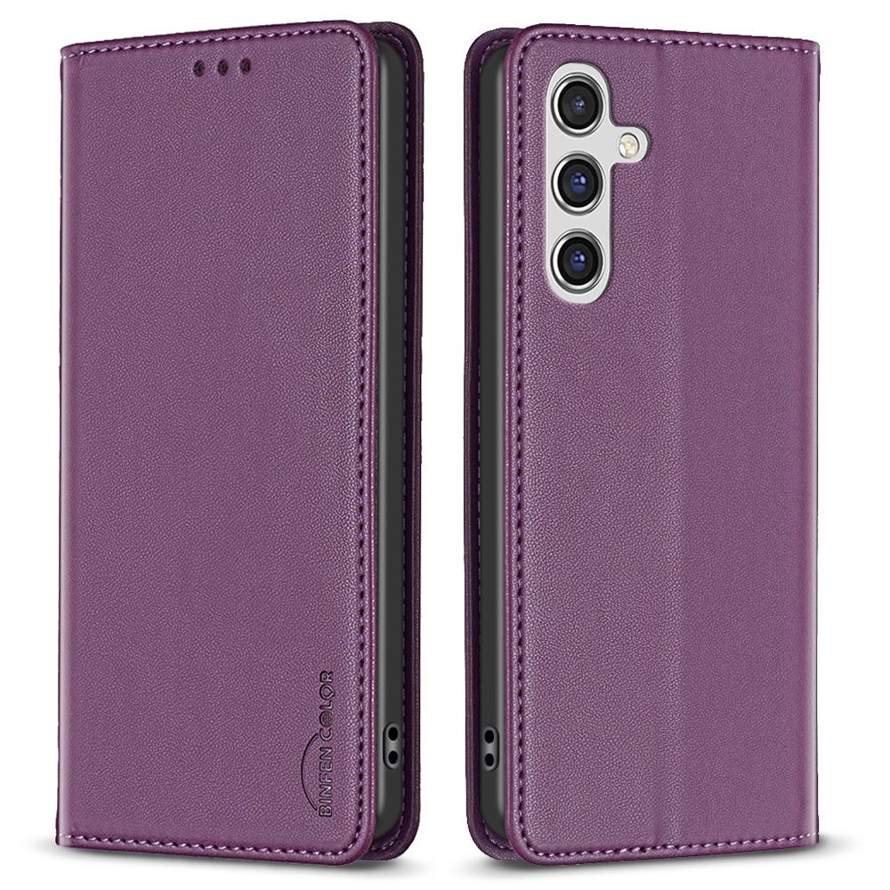 

BINFEN COLOR BF18 For Samsung Galaxy A26 5G Leather Case Card Slots Phone Cover Dark Purple