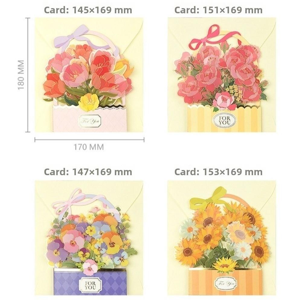 Gift 3D Pop Up Pop Up Flower Basket Card Simple 3D Design 3D Card Flower Basket Greeting Card Teachers Day
