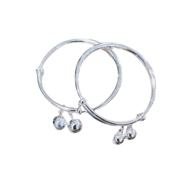 Step by Step Couple Bracelet with Engraving, Bell Bracelet for Best Friend, Miao Silver-Plated Adjustable Student Bracelet Gift