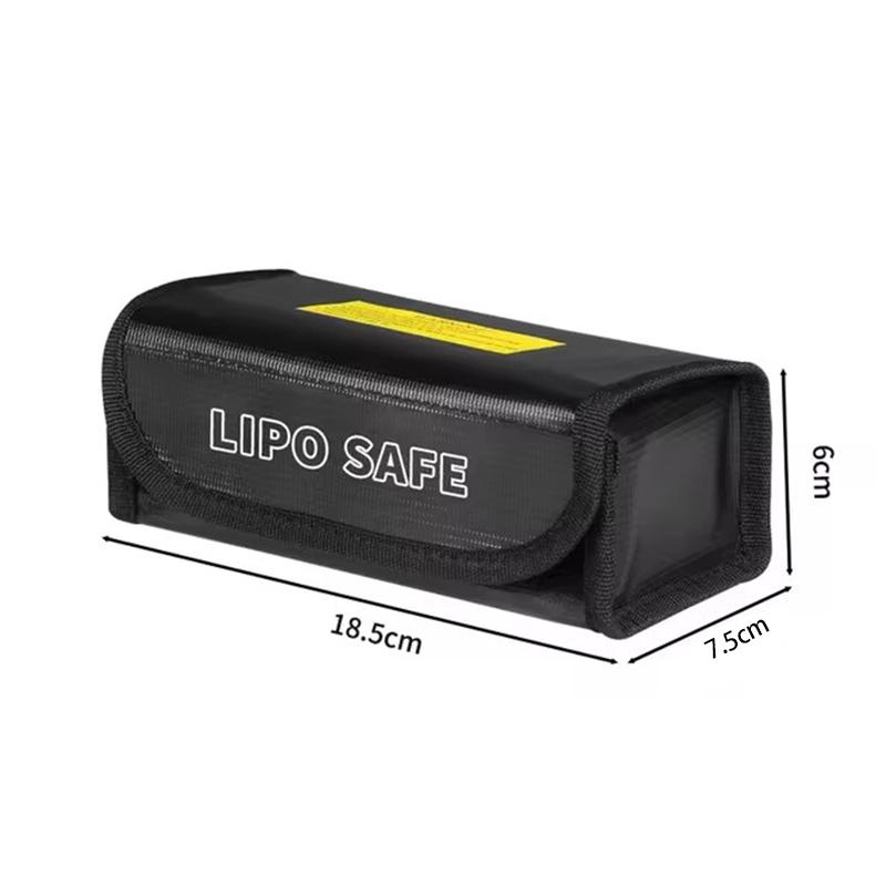 

Lipo Battery Safety Bag 185X75X60Mm Mini Waterproof Fireproof Explosion-Proof Portable for Rc Fpv Racing Drones Car Battery Safe чёрный