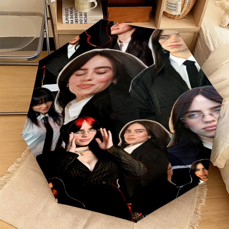 1PC Billie eilish Automatic Umbrella - Suitable Travel Outdoor Portable Umbrella Birthday Gift Daily Essentials