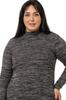 Women's Style Big Size Body Plus Size Half Turtleneck Long Sleeve Knitwear Black Body