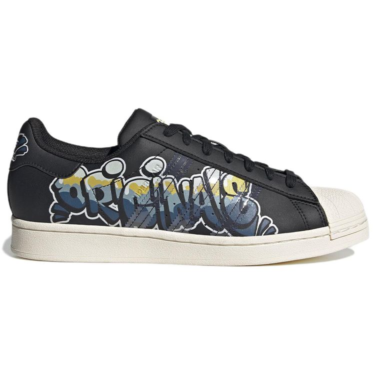 Adidas Originals Superstar Classic Street Graffiti Low-Top Skate Schuhe Unisex Sneaker Schwarz GW4444