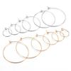 20pcs Stainless Steel Hypoallergenic Gold 15mm-40mm Round Circle Wire Earring Hoops Findings for DIY Earring Jewelry Making