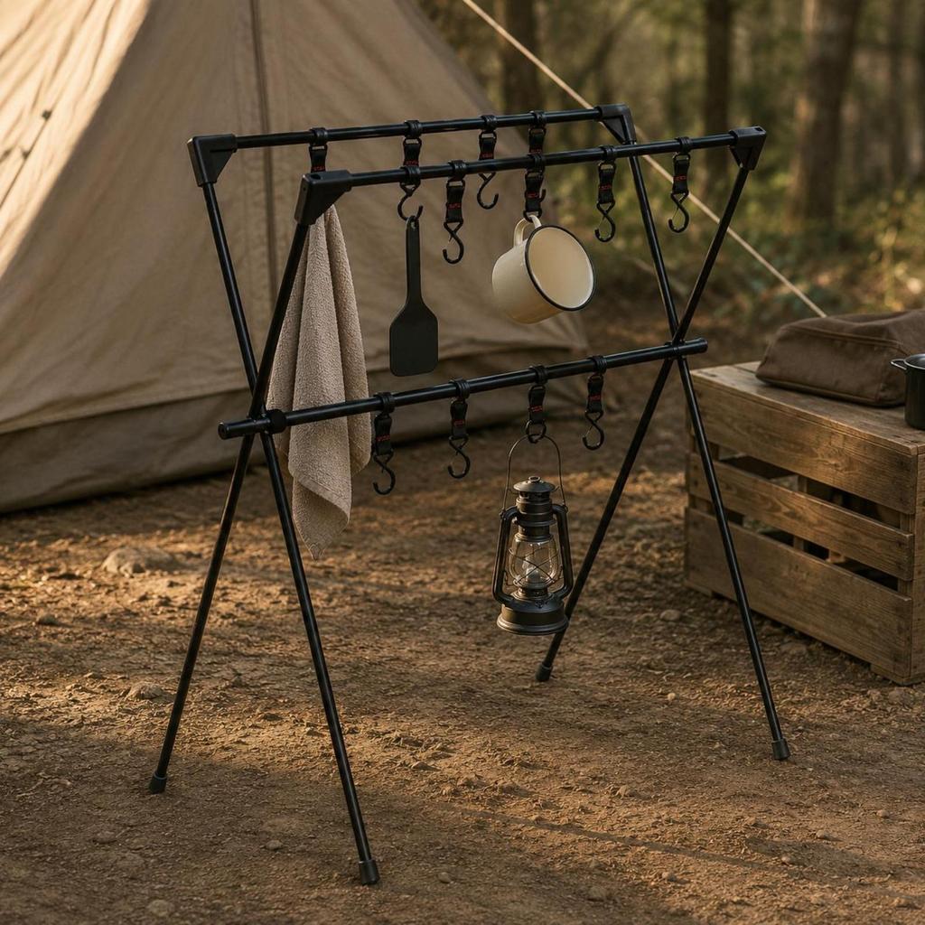 Foldable V-Shaped Rack Portable Triangular Storage Freestanding