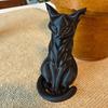 Elegante Escultura de Gato con Rayas Figura de Gato Decoración para el Hogar Interior/Exterior Encantadora Estatua de Gato Adorno para Escritorios Estanterías