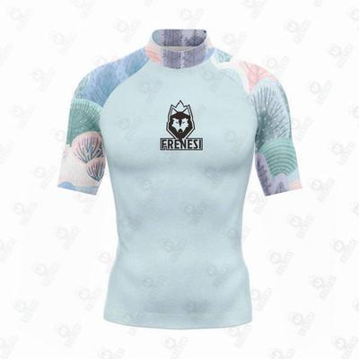 Mens UV Protection Rash Guard Short Sleeve Swimwear Diving Surfing Water Sports Quick Dry Compression Fit