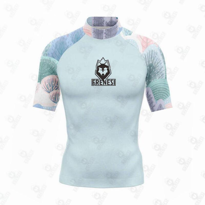 Rash Guard a Maniche Corte da Uomo con Protezione UV Costumi da Bagno Sport Acquatici Surf Subacquea Asciugatura Rapida Vestibilità a Compressione