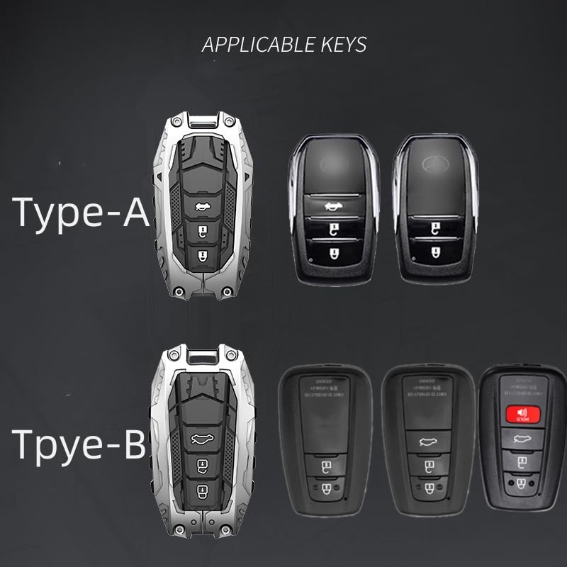 Heavy Metal Key Fob Cover Case Protector for Toyota, Key Chain, Toyota 2019-2024 Venza,