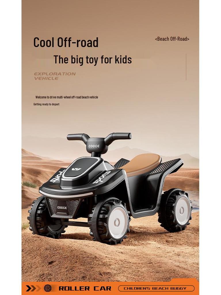 Elektrisches Kinderstrandauto mit Lichtern & Musik, Wiederaufladbares Modell für 1- bis 4-Jährige