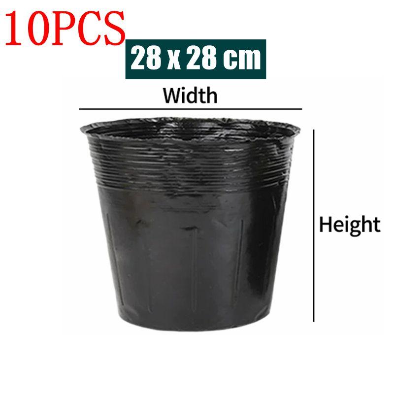 10/50/100Pcs Nursery Pot Garden Plastic Plant Seedling Cup Disposable Nutrient Bag Thickened Black Flowerpot Nutritional Bowl