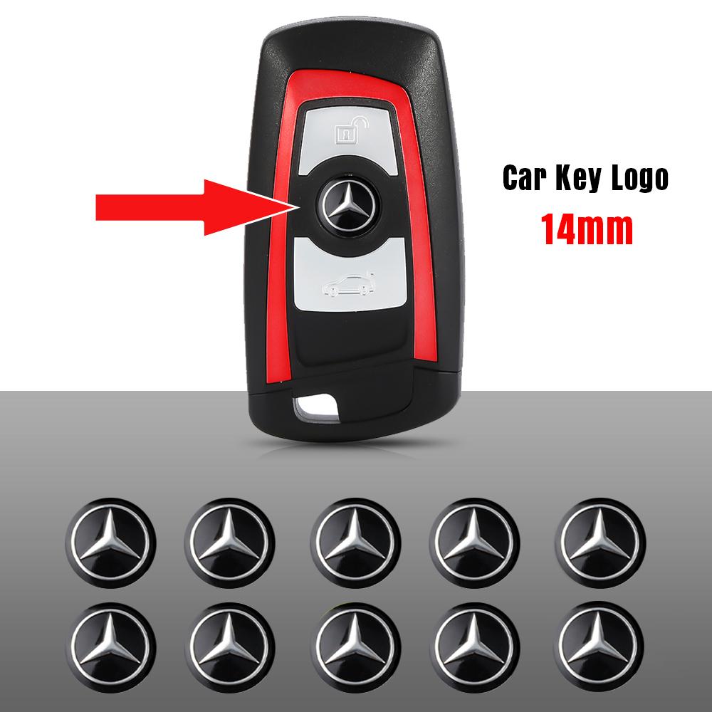 CSF1 10/20pcs 14mm Replacement Car Key Badge Stickers Emblem Auto Key Decoration For Mercedes Benz A B C E R G Class AMG W124 W169