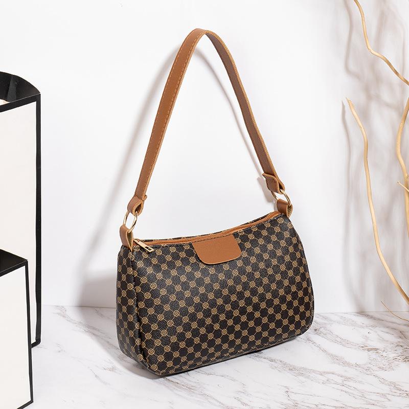 Printed Polka Dot Shoulder Zipper Women's Bag New Fashion Casual Armpit Bag