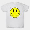 Asian Size Men Black Print T-shirt Acid House Smile Face No-Cut Print Cotton Tshirt