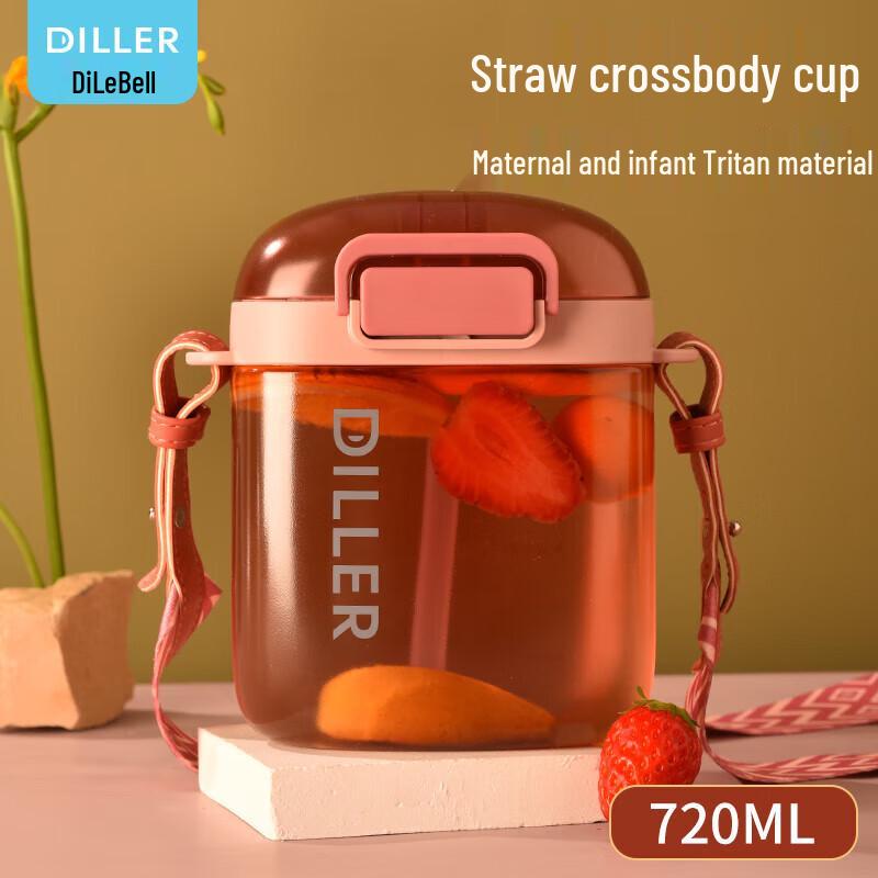 Diller Portable Tritan Sports Water Bottle with Straw