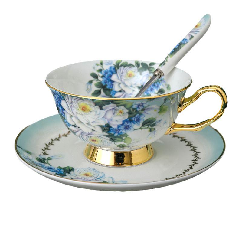 Elegante Set Regalo Tazze da Caffè e Sottotazze in Ceramica Stile Europeo