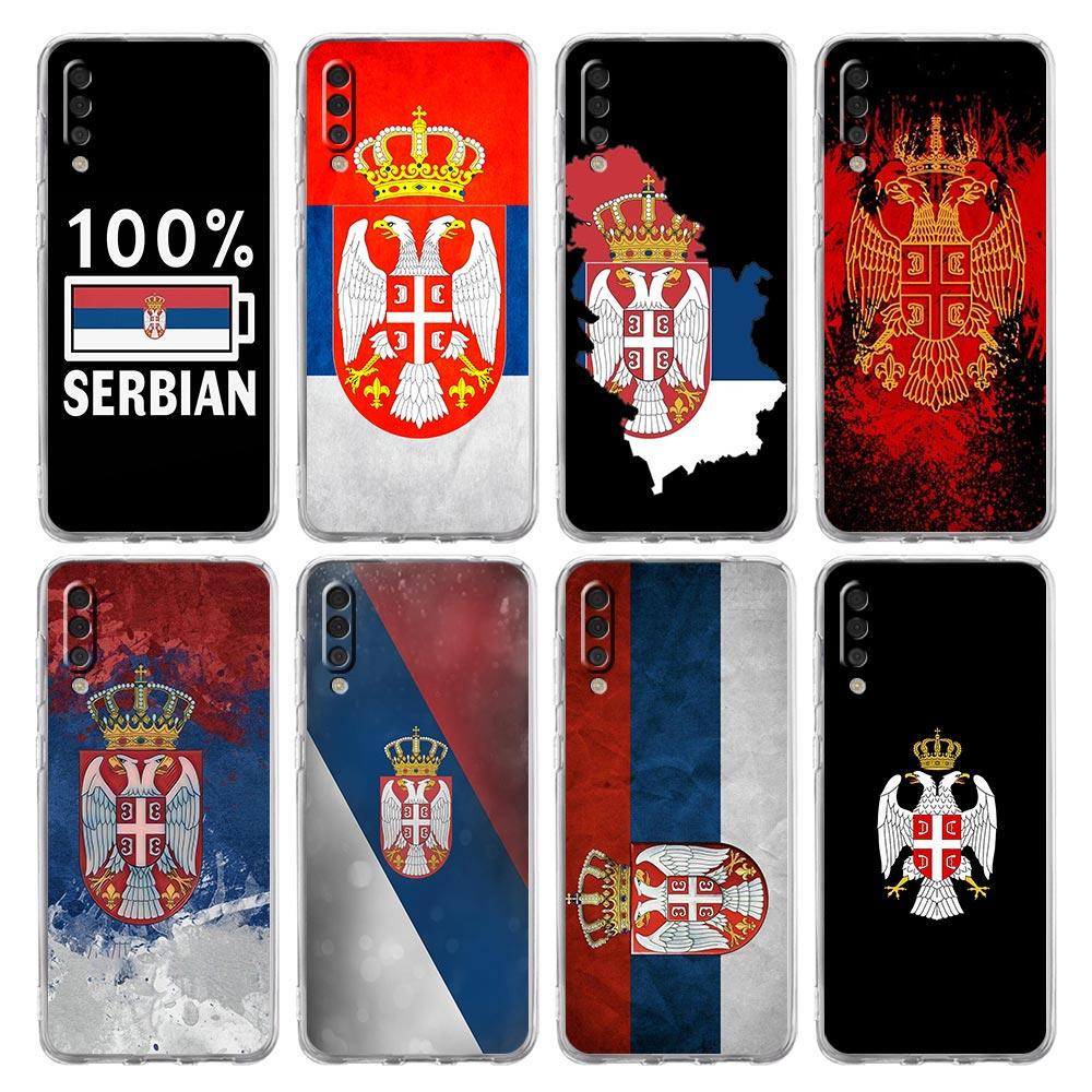 Serbia Flag For Samsung Galaxy A14 Case A50 A70 A30 A40 A20E A10 A10S A20S A02S A04S A12 A22 A32 A34 A42 A52 5G A54 Clear Cover