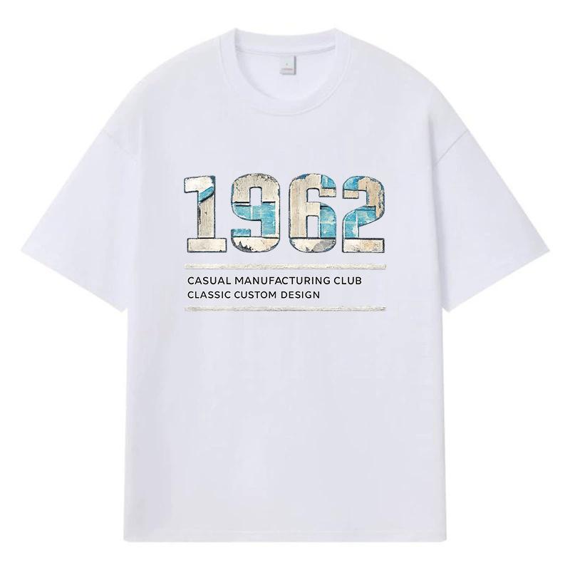 1962 Printed Graphic Streetwear Y2k Harajuku Clothes 100% Cotton T Shirt Casual Oversized Summer Men T-shirt
