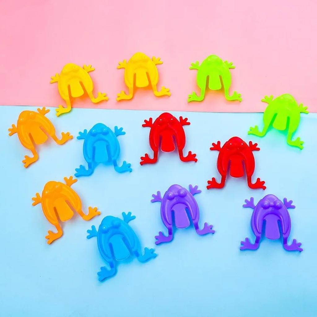 20 pz Rane Saltellanti Monocolore in Plastica, Rane Rimbalzanti, Giocattolo Educativo per Bambini, Regalo per Feste per Bambini, Compleanno