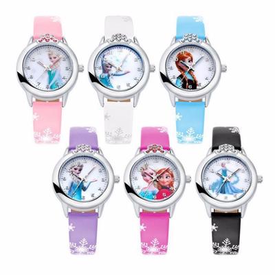 Cartoon Wrist Watch Casual Leather Band Quartz Watch for Kids Boys Girls