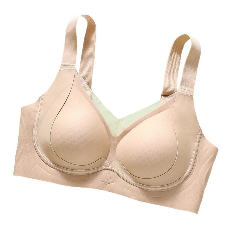 Cool feeling hole cup, pull and gather small breasts, bra cover, double breasts, anti-hanging and seamless, thin in summer, breathable -1