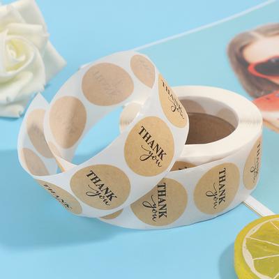 500Pcs Round Kraft Handmade Stickers Scrapbooking For Package Thank You Sticker