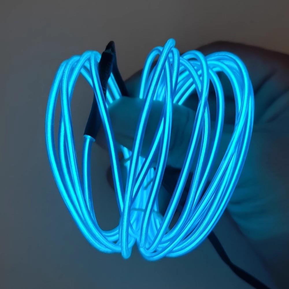 3m/roll Flexible EL Wire LED Neon Light Battery Powered Glowing Rope Cable For Car DIY Clothes Party Decor Backlight Strip Light