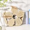 Large Capacity Flower Shape Storage Basket Paper Rope Handwoven Newspapers Holder Bathroom