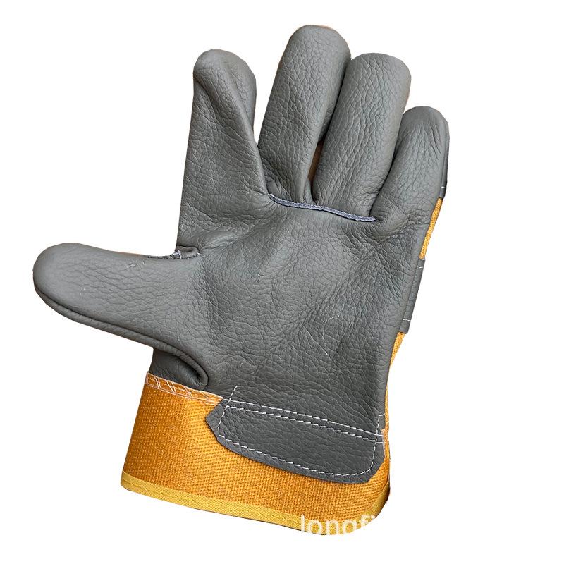 Smooth Leather Work Gloves - Oil, Water & Wear Resistant, Half Leather, Breathable, In Stock.