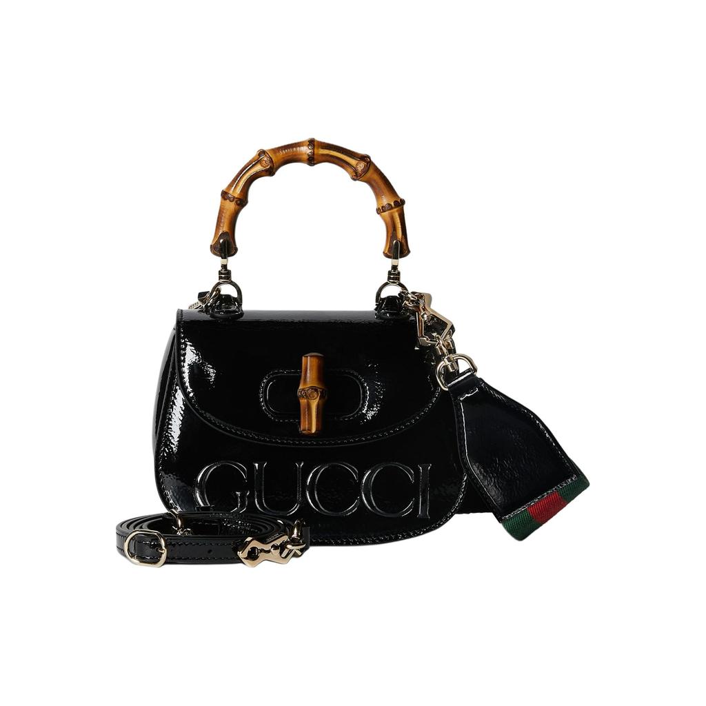 GUCCI Patent Leather Shoulder Bag, Crossbody Bag, Handbag Mini Women's Black 786482-AADJQ-1060