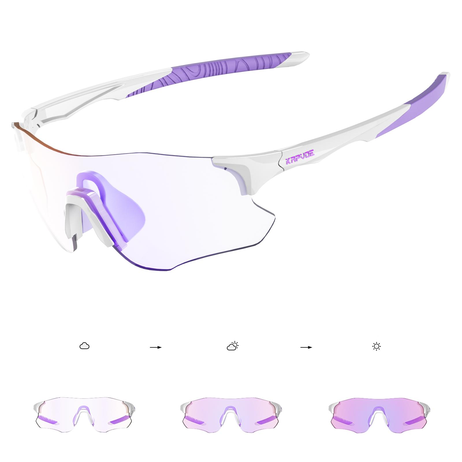 

2026 Kapvoe Red Photochromic Running Sunglasses Sports for Men Blue Marathon Cycling Glasses Mountain Bicycle Goggles Eyewear Photochromic lens